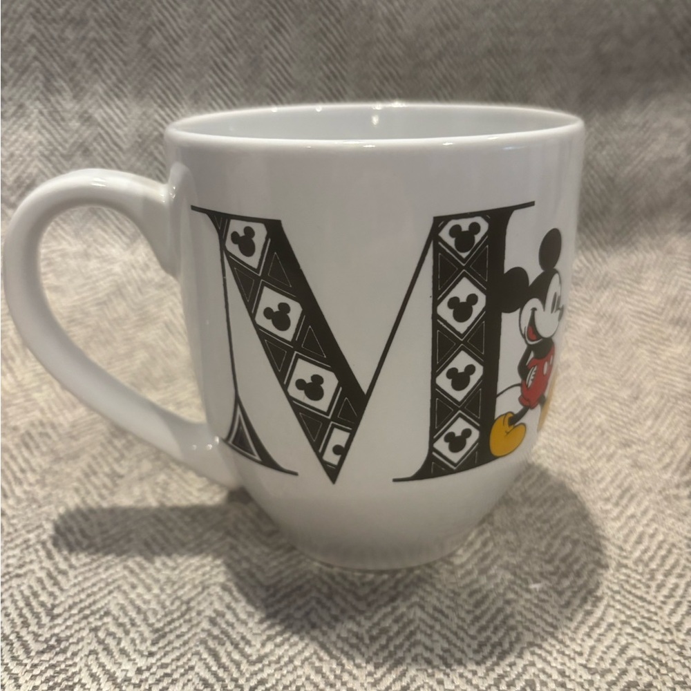 Disney White Mug with Mickey Mouse and Black Lettering